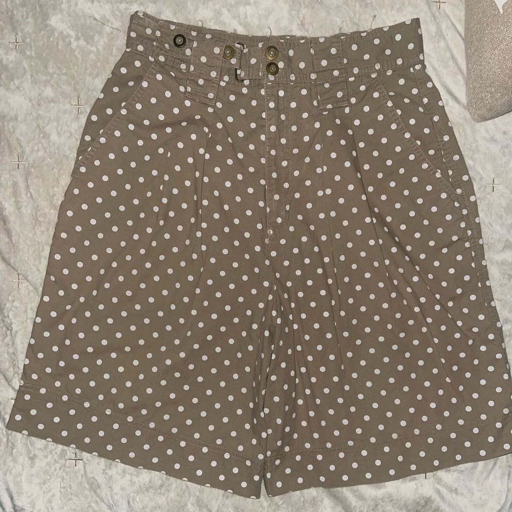 Y2K Outback Red Polka Dot Brown and White Bermudas